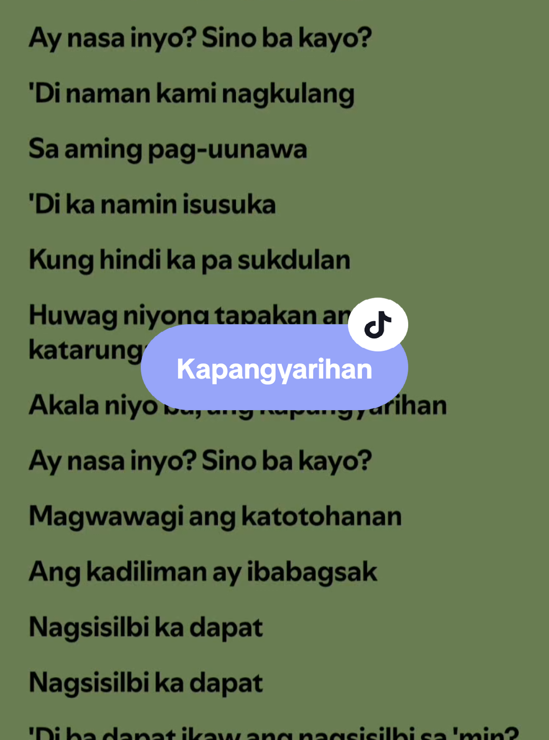 Kapangyarihan🎶 by: Ben&Ben (feat. SB19) #lyrics #spotify #spotify #oooooomerr_ #fyp 
