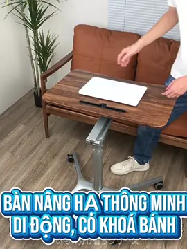 Bàn làm việc thông minh nâng hạ xoay 360 độ. Mặt gỗ mdf pvc chống nước, cao cấp, dày dặn. Khung và chân bằng hợp kim nhôm bền, chắc chắn. Bánh xe di đông êm ái k gây xước nền, có khoá bánh tiện lợi #banlamviec #banlamviecthongminh #bannanghadocao #bannangha #ban 