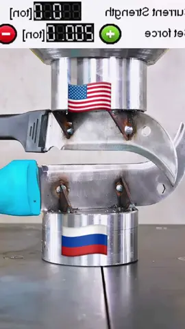 Hardness test of US knives & Russian knives #fyp #asmr #trending #knives #hydraulicpress 