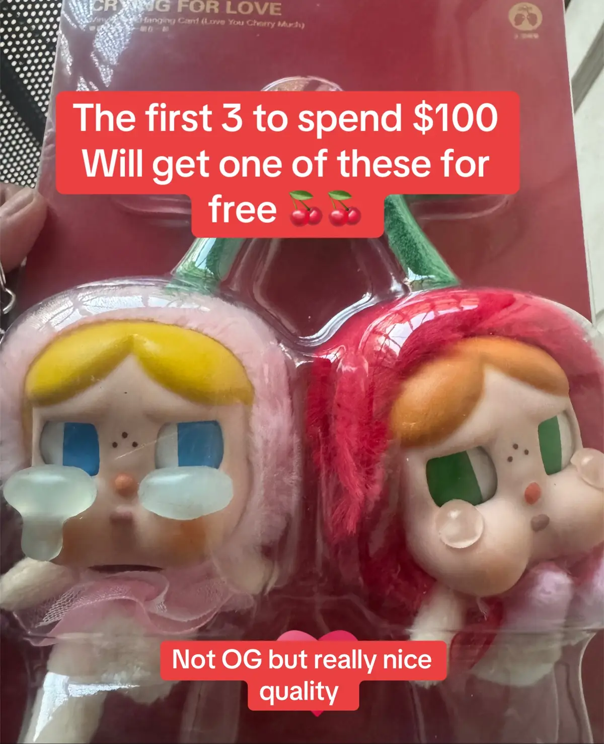 Really nice cherry keychain INSPIRED CRYING FOR LOVE ❤️ REALLY CUTE NICE QUALITY ❤️❤️❤️❤️❤️❤️❤️❤️ see u here #fyp #yardsale #supportsmallbusiness 