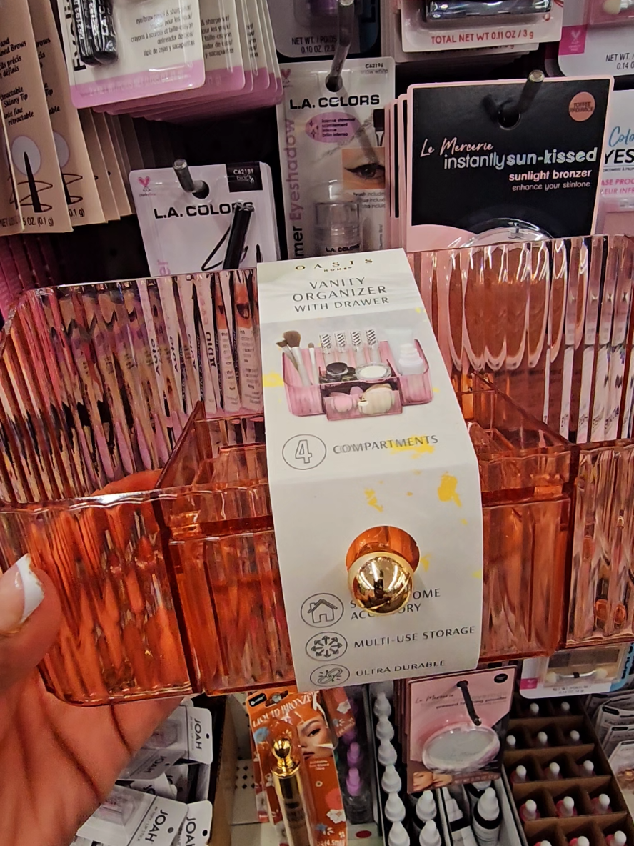 Dollar Tree $1.50 Vanity Organizer from Oasis Home #dollartree #shopping #makeuporganization 