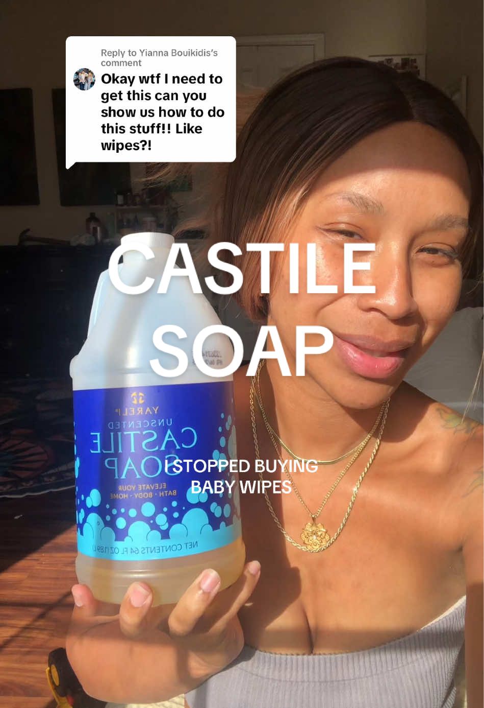 Replying to @Yianna Bouikidis here’s my DIY baby wipe method using Castile soap!! But I also wipe my mirrors and countertops, wash my hair face and body, scrub my toilets and tubs even my dishes with Castile soap. It’s so versatile and nontoxic, #nontoxicswaps #nontoxic #castilesoap #DIY #tiktokshopcreatorpicks 