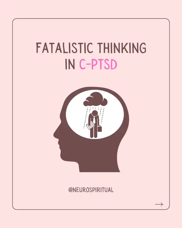 fatalistic thoughts in COMPLEX post traumatic stress disorder: - what it is & why it develops in C-PTSD.  - how it presents.  - triggers.  - the impact.  - healing pathways.  ***IN C-PTSD, THIS IS SURVIVAL BASED - NOT PHILOSOPHICAL*** ☁️❤️‍🩹🌱 #cptsdrecovery #cptsdawareness #cptsd #badthoughts #fatalism 