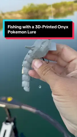 Fishing with a 3D-Printed Onyx Pokemon Lure #pokemon #fyp #fishing #fishingvideos #bassfishing 