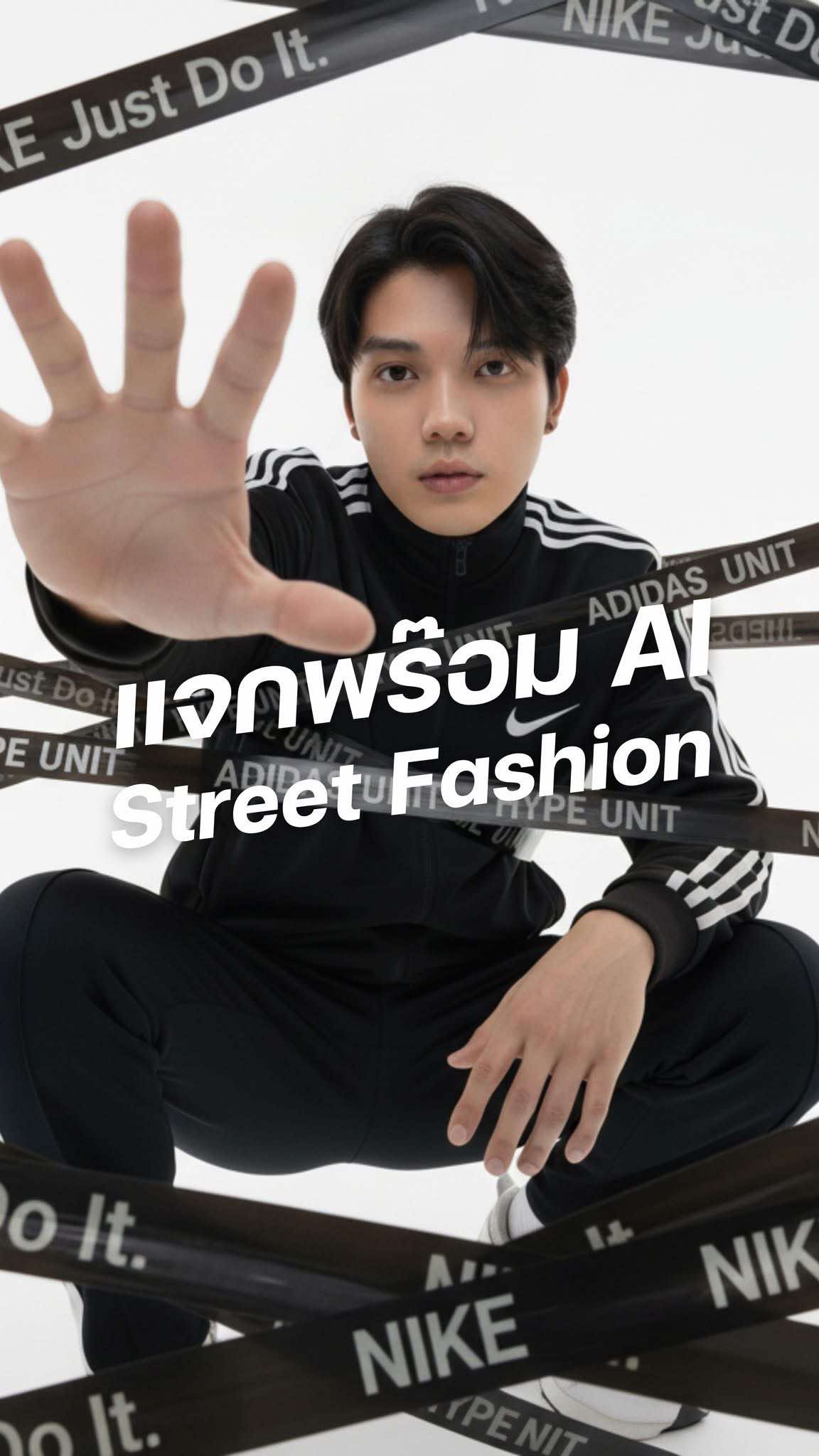 🔥 แจกพรอมต์ฟรี! สร้างภาพ AI สไตล์ Street Fashion สุดคูล วันนี้มาพร้อมกับพรอมต์ที่ผมใช้สร้างภาพ AI สุดฮิตในสไตล์สตรีทแฟชั่น บอกเลยว่าได้ภาพที่มีพลังเหมือนหลุดออกมาจากนิตยสาร! ภาพนี้มีคอนเซ็ปต์: 1.แฟชั่น: ชุดวอร์ม Adidas 2.ท่าโพส: นั่งยอง ๆ ยื่นมือมาข้างหน้าแบบมีไดนามิก 3.แสง/สี: ใช้แสงแฟลชสตูดิโอและพื้นหลังสีขาว ทำให้ภาพดูคมชัดและมีพลัง นี่คือพรอมต์ที่ใช้: ภาพบุคคลที่มีพลังของผู้ชาย, หน้าเหมือนในรูปที่แนบมา, สวมชุดวอร์ม Adidas สีน้ำเงินเข้มและกางเกงวอร์ม Adidas สีขาวมีแถบ 3 แถบ กำลังนั่งยอง ๆ และยื่นมือออกไปด้านหน้ากล้องอย่างมีไดนามิก, มีสายกั้นสีเหลืองของ Adidas 