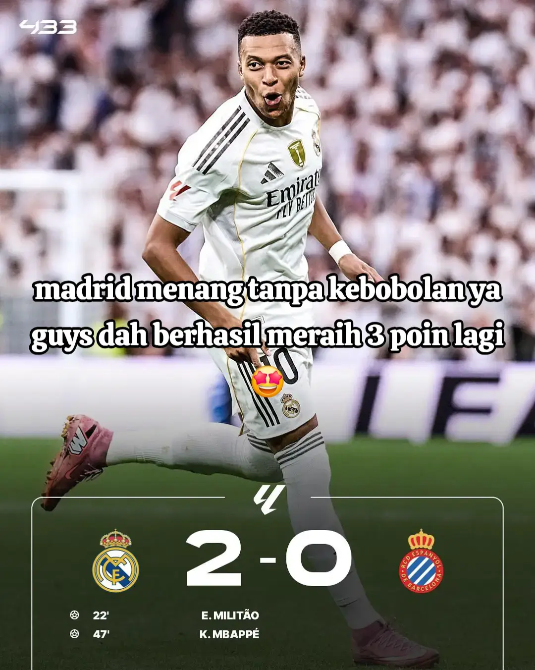 madrid rai 3 poin lagi setelah mengalahkan espanyol🤩 #realmadrid #espanyol #laliga #halamadrid #madridista 