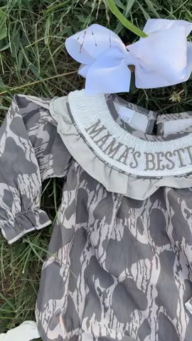 How cute is this little “Mama’s Bestie” camo romper?  #babygirl #babygirloutfit #camo #girlmom 