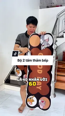 Bộ 2 tấm thảm bếp, giúp lau khô thoáng, thấm hút nước khi nấu ăn văng ra ngoài, chống trơn trượt #thambep #thamlauchan 