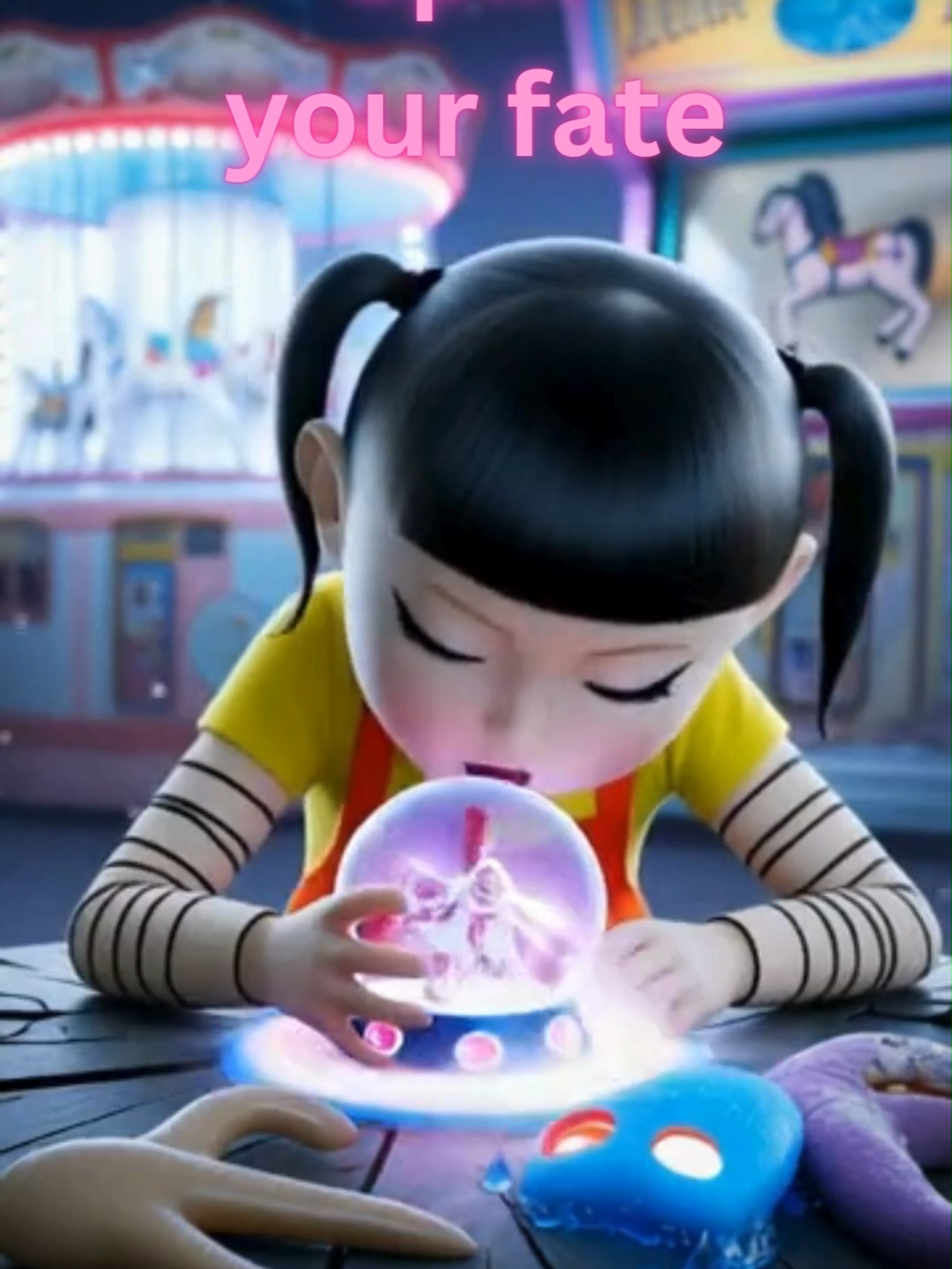 She spun the roulette and landed on a crystal snowball ❄️✨ One bite — and she turned into a haunting horse 🐎💀 What should she spin next? #RouletteSeries #SquidGameDoll #CreepyShorts #AIShorts #CrystalSnowball #HorseTransformation #glitchanimationchallenge