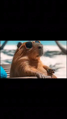 Chill with capybara #loveyou #peace #capibara #fyp #FunnyAnimals 