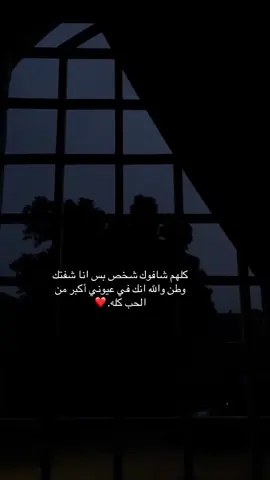 كلهم شافوك شخص بس انا شفتك وطن والله انك في عيوني أكبر من الحب كله#حب #اكسبلور #خواطر #عبارات #اقتباسات 