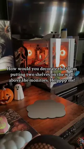 It just feels so tacky to me. Maybe too empty? I’m going for moody, earthy, cottage w a splash of spooky! Someday I’ll have an actual room to setup 😫 #fypシ #newstreamer #gaming #pcsetup #GamerGirl 