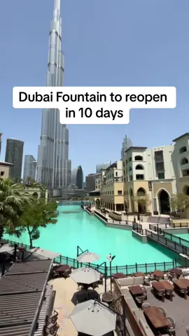 The countdown is on.  The Dubai Fountain is set to open on October 1. Expect lots of new upgrades to the fountain show.  #dubai #dubaifountain 