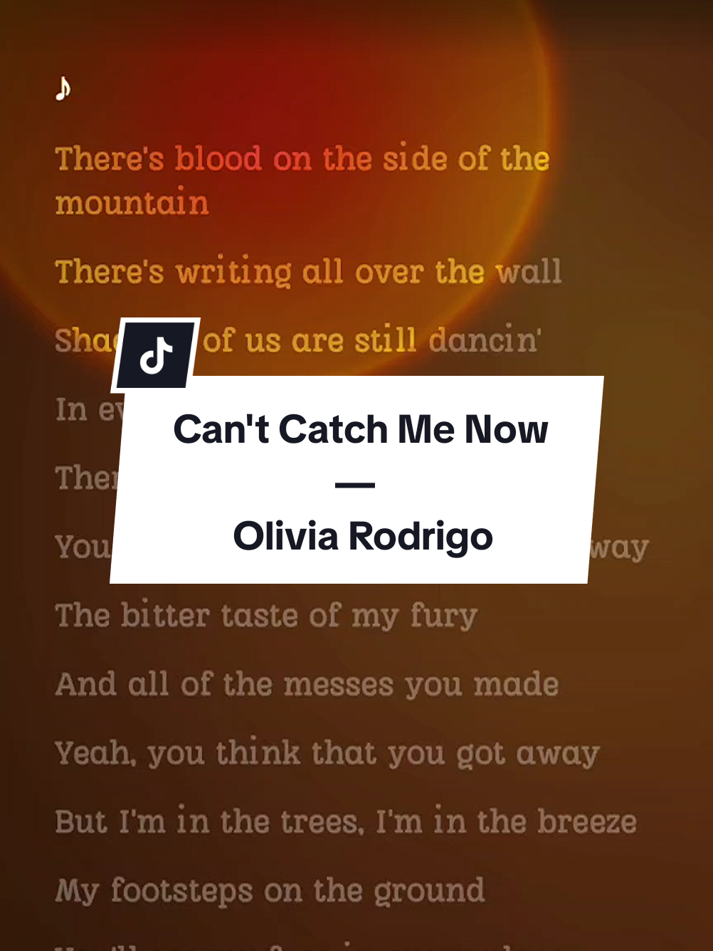Can't Catch Me Now - Olivia Rodrigo #songlyrics #lyricsvideo #foryoupage #oliviarodrigo #ytmusic 