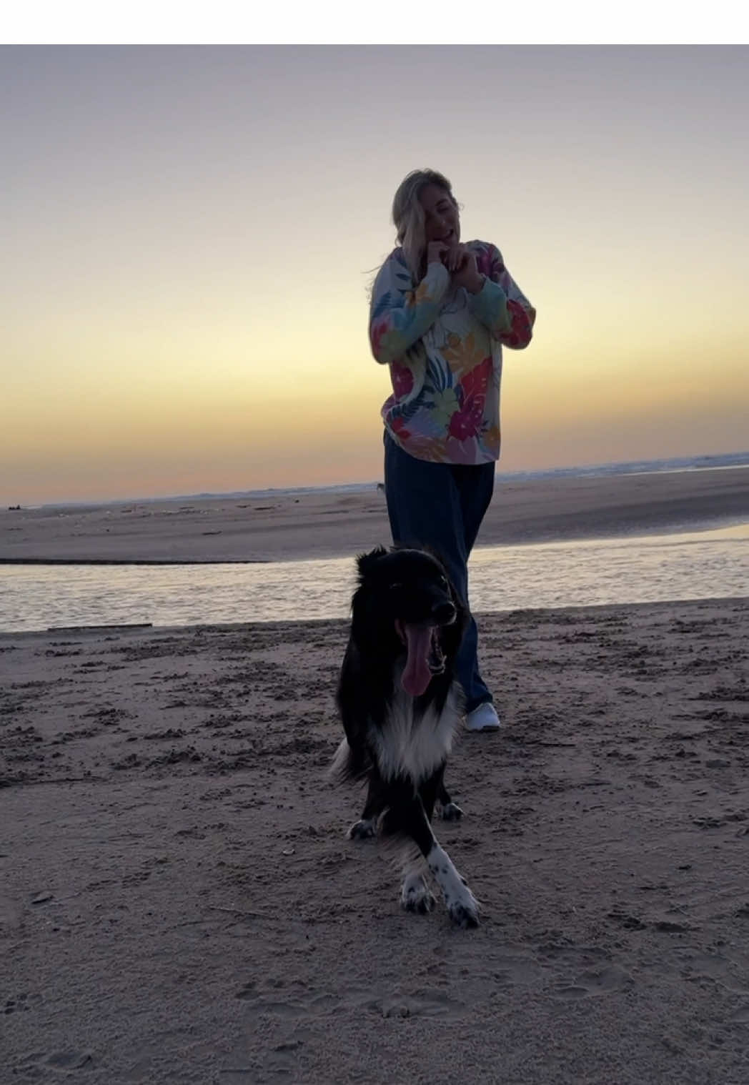 Sunsets with him 🖤 #foryou #roniandrhythm #dogsoftiktok #sunset 