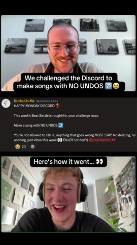 Part 2 of challenging the Discord to make songs with no undos if they made a mistake 😭😭 #beatbattle #discordmemes #musicchallenge #musicproducers #noundo @SouthbyMusic 