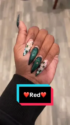 Red nail set. Just in time for spooky season to start. Nail Tech: @touchedbyjess  #nail #nailtransformation #nailtransition #redandblack 