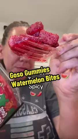 It’s an obsession atp @Goso Gummies juicy watermelon bites not too spicy #gosogummies #tiktokshoprestock #watermelonbites #chamoycandy #candylovers 