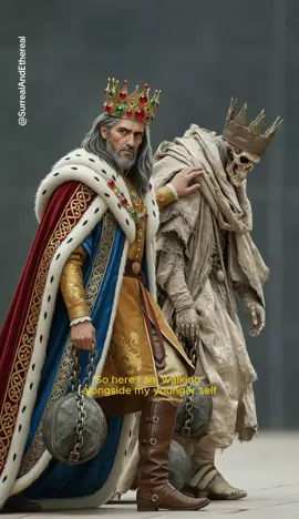 The Hollow King is not haunted by enemies… but by himself. A younger, grayed version walks with him, a reminder that betrayal birthed his ghostly reign. Two kings. One curse. Abdication (part 17). #fantasyadventure #darkfantasy #foryoupagе #explore #kings 