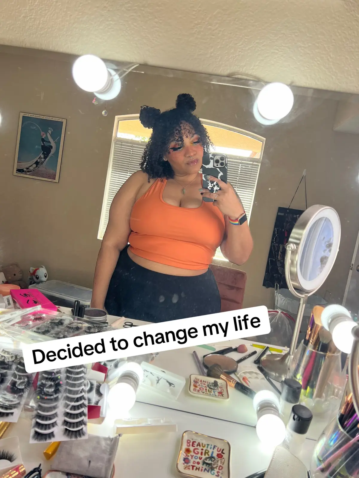 I almost forgot this was the whole reason😭 so proud of myself and how far I’ve come. I was a baddie then & im still a baddie now 🧡🖤💋 #fyp #tattoos #wellnessjourney #musclemommy #mindbodysoul 