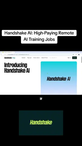Handshake AI: High-Paying Remote AI Training Jobs#RemoteJobs #AITraining #HandshakeAI #WorkFromHome #EarnFromAnywhere