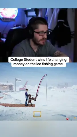 College Student wins life changing money on the ice fishing game  #kickstreaming 