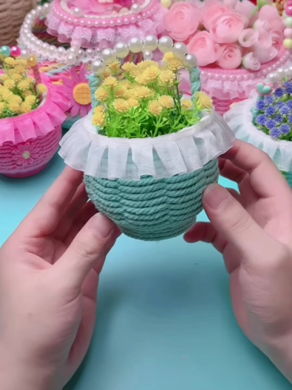 سلة زهور لتزيين المنزل #fyp #viral #explore #tik_tok #DIY 
