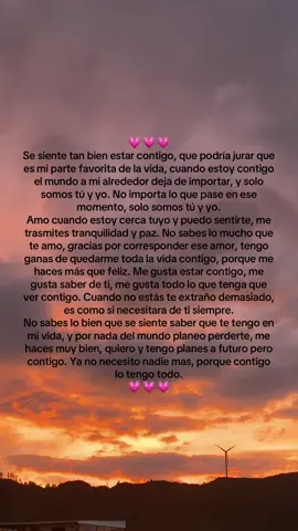 Significas tanto para mi, que no te lo puedes llegar a imaginar, y me gusta esto que tenemos, porque es tan real y es tal como lo soñé, no cambiaría nada ni de ti, ni de esto. Porque es tal cual lo soñé, me gustas tal como eres, no necesitas cambiar nada. Nunca me cansaré de decirte lo mucho que te amo, y que siempre vas a poder contar conmigo ❤️✨ #paratiiiiiiiiiiiiiiiiiiiiiiiiiiiiiii #frases #fypシ゚ #videoviral #amor 