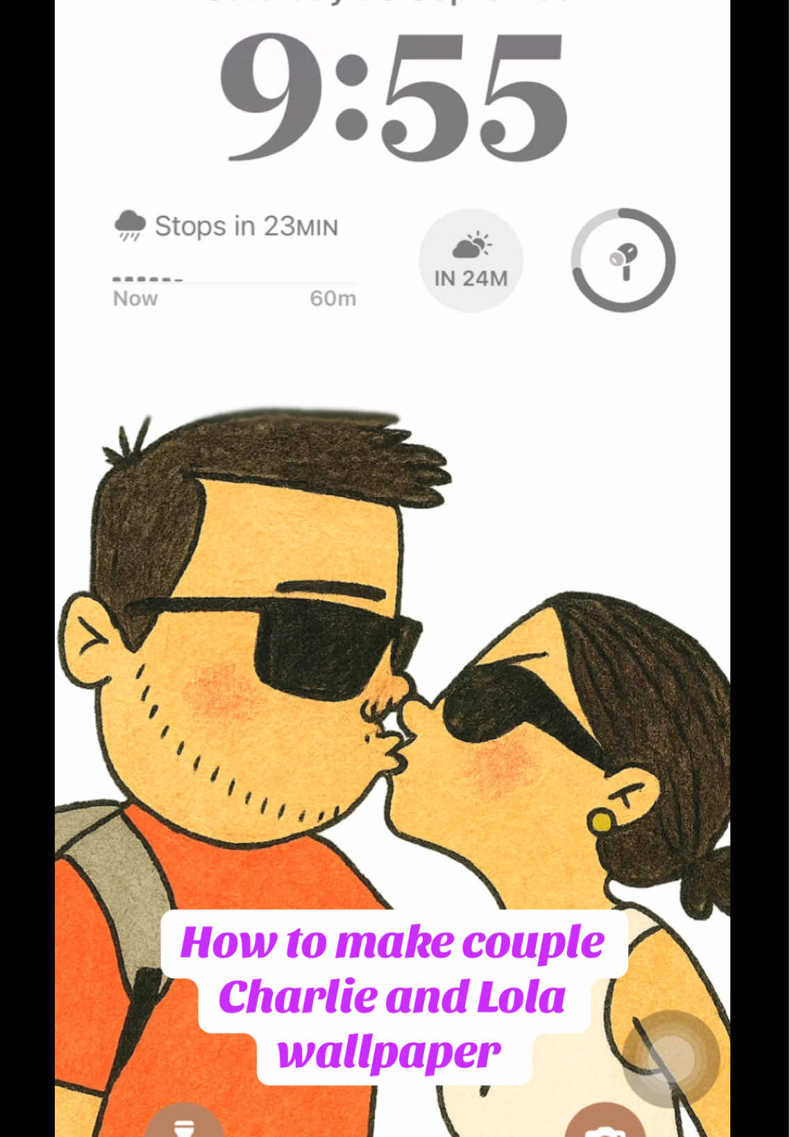 How to make couple Charlie and Lola wall paper! 🫶🏻 #fyp #wallpaper #chatgpt #viral 