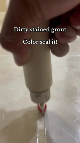 How to clean and color seal grout? #fyp #trending #flooring #houstontx #DIY 