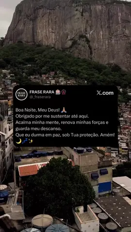 Boa Noite, Meu Deus! 🙏🏽   Obrigado por me sustentar até aqui.   Acalma minha mente, renova minhas forças e guarda meu descanso.   Que eu durma em paz, sob Tua proteção. Amém! 🌙💤✨ . . . #boanoite #motivation #deus #rj #favela 