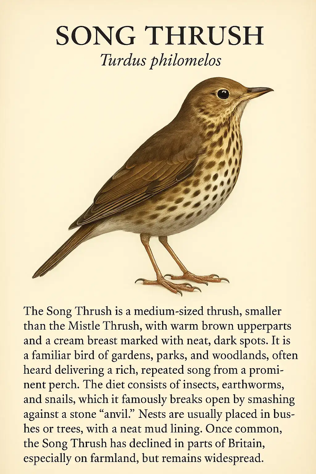 Similar to Mistle Thrush and when I first started birdwatching I really struggled to tell the difference.The song is diagnostic and once you get your birding eye in they are actually quite different. #songthrush  #birdwatching 