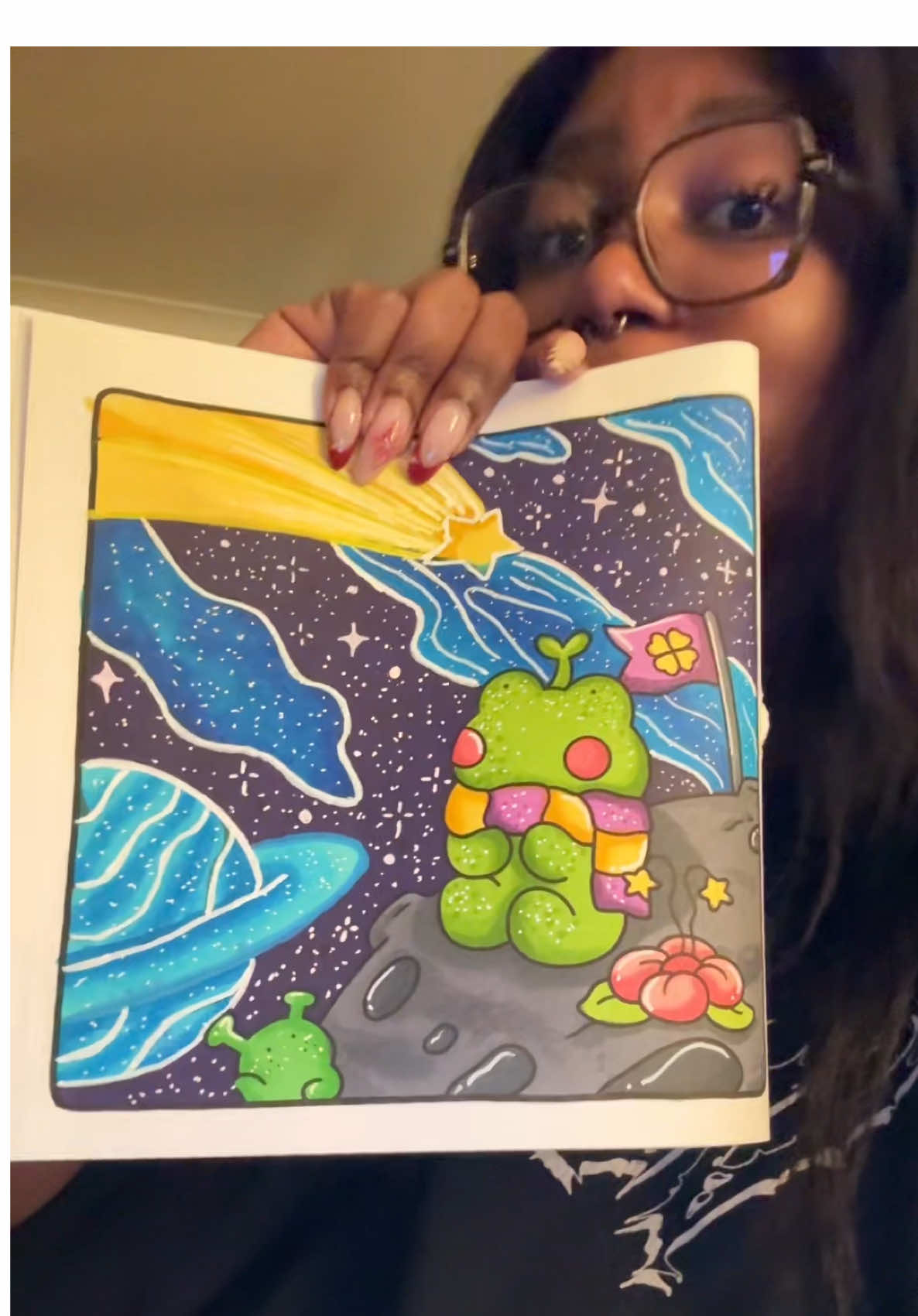 Can yall tell I’ve been hitting the gym 🤭 #coloringbook #coloring #colorwithme #ohuhumarkers #colortok 