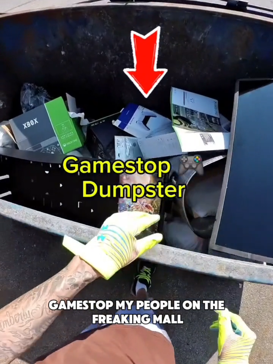 Gamestop employees left this in the dumpster!! #gaming #dumpsterdiving #money #fortnite #Playstation 
