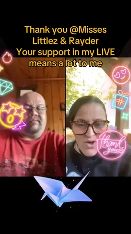 Misses Littlez & Rayder, thank you for the incredible support in my LIVE! I will keep creating better LIVE content!@Misses Littlez & Rayder #tiktoklive #livehighlights #livegift #papercrane #chirpykisses 