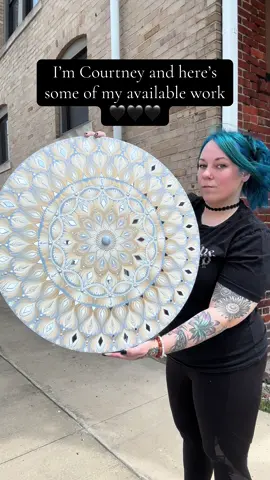 Here’s some of my favorite pieces that I have available 🖤 #doublevisionstudio #mandala #mandalaart #artcollector #painting 