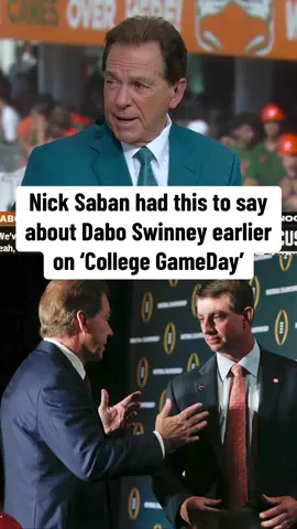 Saban gave Swinney some tough love on 'College GameDay' Saturday. (via @College GameDay) #cfb #daboswinney #clemson 
