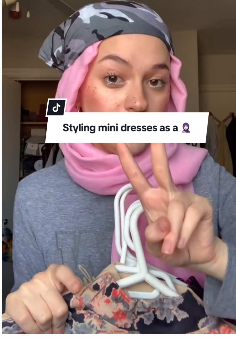 How I style mini dresses as a hijabi 👗 #hijabi #minidress #modesty #modestfashion #personalstyle 