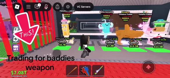 Trading for baddies weapon 