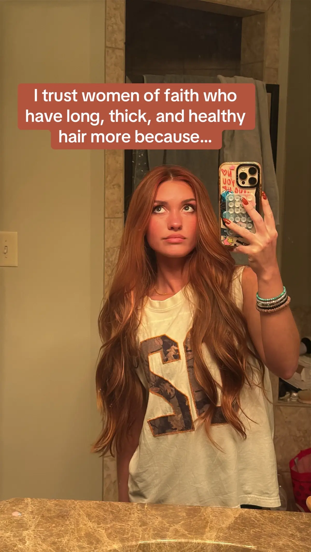 I believe your hair is an extension of your crown chakra which is your connection to source/God/Christ. If you struggle growing full, healthy, and long hair as a woman despite addressing health concerns, ask yourself this.  How is your relationship with God? Do you have a relationship with Jesus Christ? A great example of this is Erika Kirk. Despite bleaching her hair to be blonder which is extremely damaging and prevents most from growing long and healthy hair, hers is extremely long, full, and healthy. She truly has some of the most beautiful hair I’ve ever seen. There is no question she’s a Godly and Christ-like woman, which her hair reflects. #erikakirk #God #jesusisking #spirituality #charliekirk 