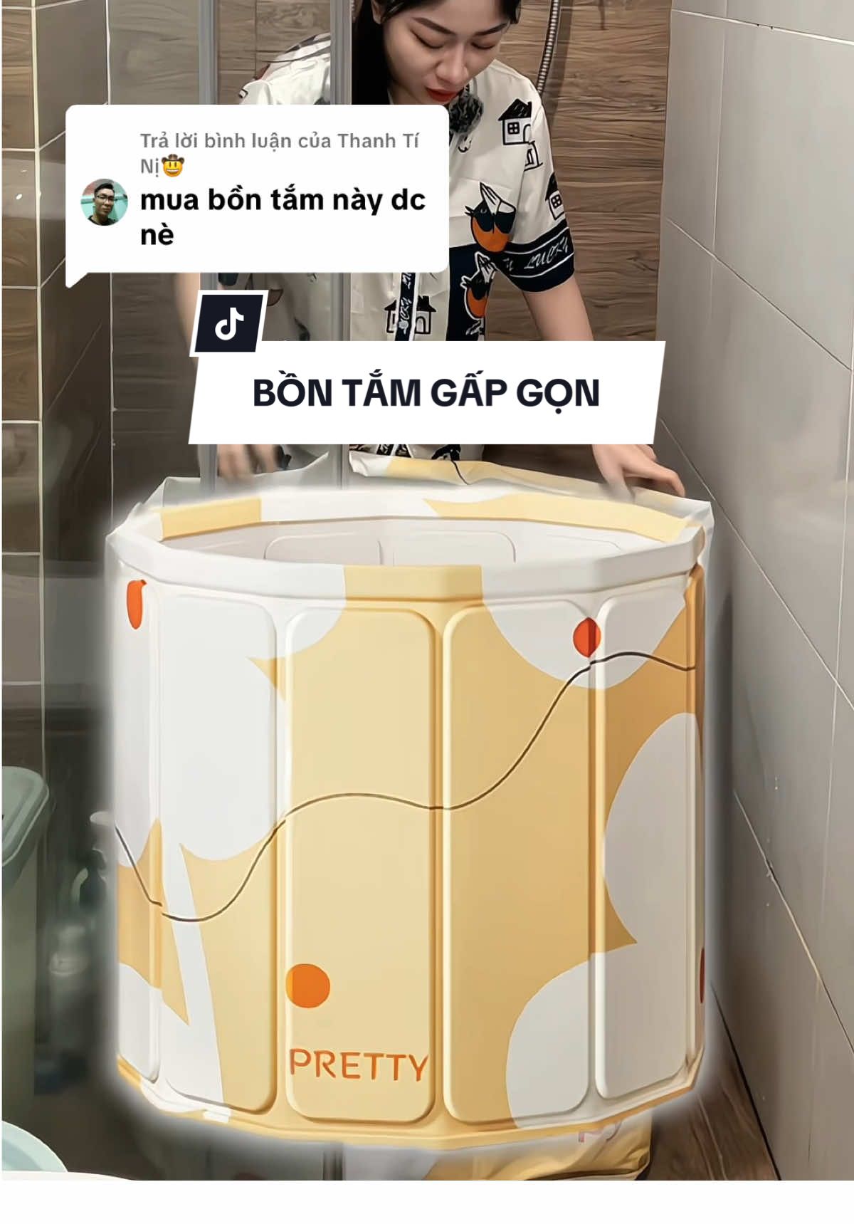 Trả lời @Thanh Tí Nị🤠 Bồn tắm gấp gọn cực kỳ tiện lợi thích hợp cho gia đình có phòng tắm nhỏ #bontamgapgon #chamsocsuckhoe 