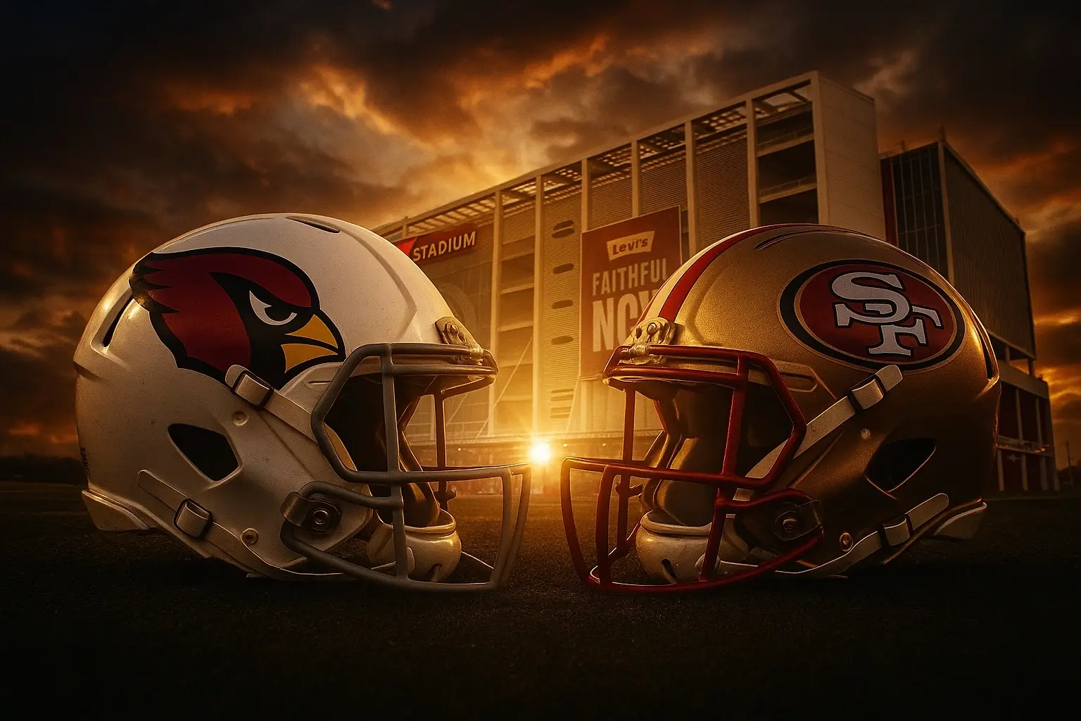 Levi’s Stadium is about to be rocking for the home opener 🏟️🔥 My score prediction: 49ers 27 – Cardinals 17 ❤️💛 Do you think we start the season with a W? 👀👇 Bang Bang Niner Gang 🚨 #FTTB #49ers #HomeOpener #BangBangNinerGang #NFL 