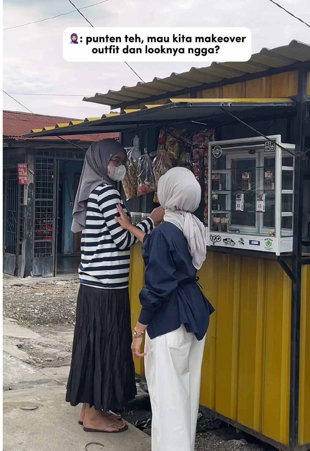 katanya si teteh belum pernah dimakeover guys 🤭🤭 #makeover #outfit #makeup #fyp 