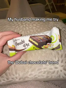 Am I missing something? Did he even get me the right thing….? 😂 #dubai #chocolate #fyp #husband #husbandwife 