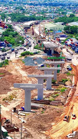Đường Vành Đai 3 đang kết nối với đường Mỹ Phước Tân Vạn, cầu vượt bằng qua QL 1A.