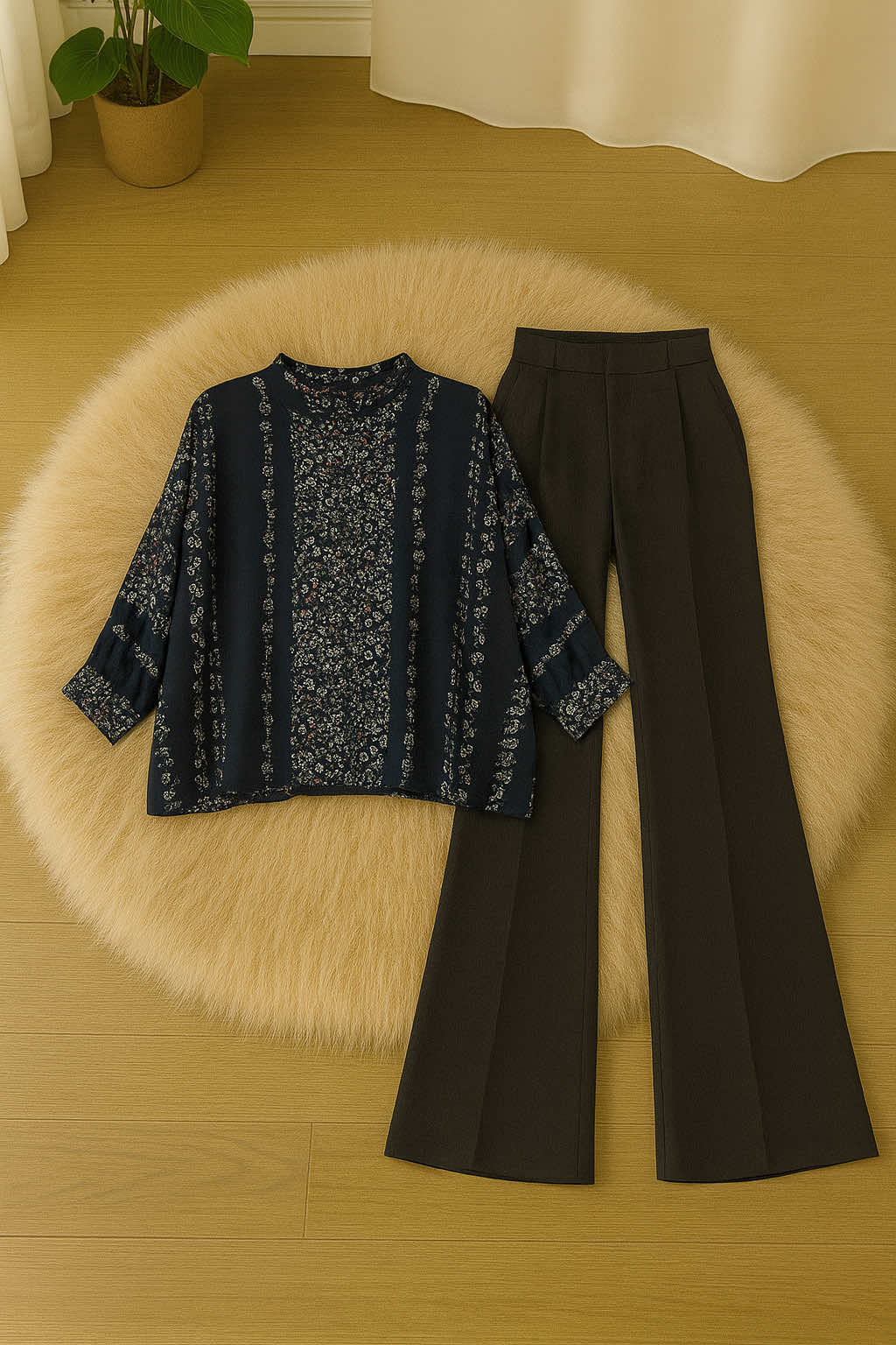Onella Style Set Fashion One Set Wanita 3in1 [Blouse Rayon Motif + Celana Cutbray Pants + Hijab Segi Empat] LM101 Casual Dewasa Setelan Cutbray Wanita One Set Rok dan Atasan Korean Style #setelan #setelanwanita #oneset #OOTD #ootdfashion 