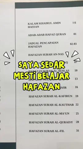 Saya belajar hafazan guna Buku Hafazan Juzuk 30 untuk jadi contoh pada anak-anak #bukuhafazan #bukuhafazanjuzuk30 #alquran #fyppppppppppppppppppppppppppppppppppppシ #fyp 