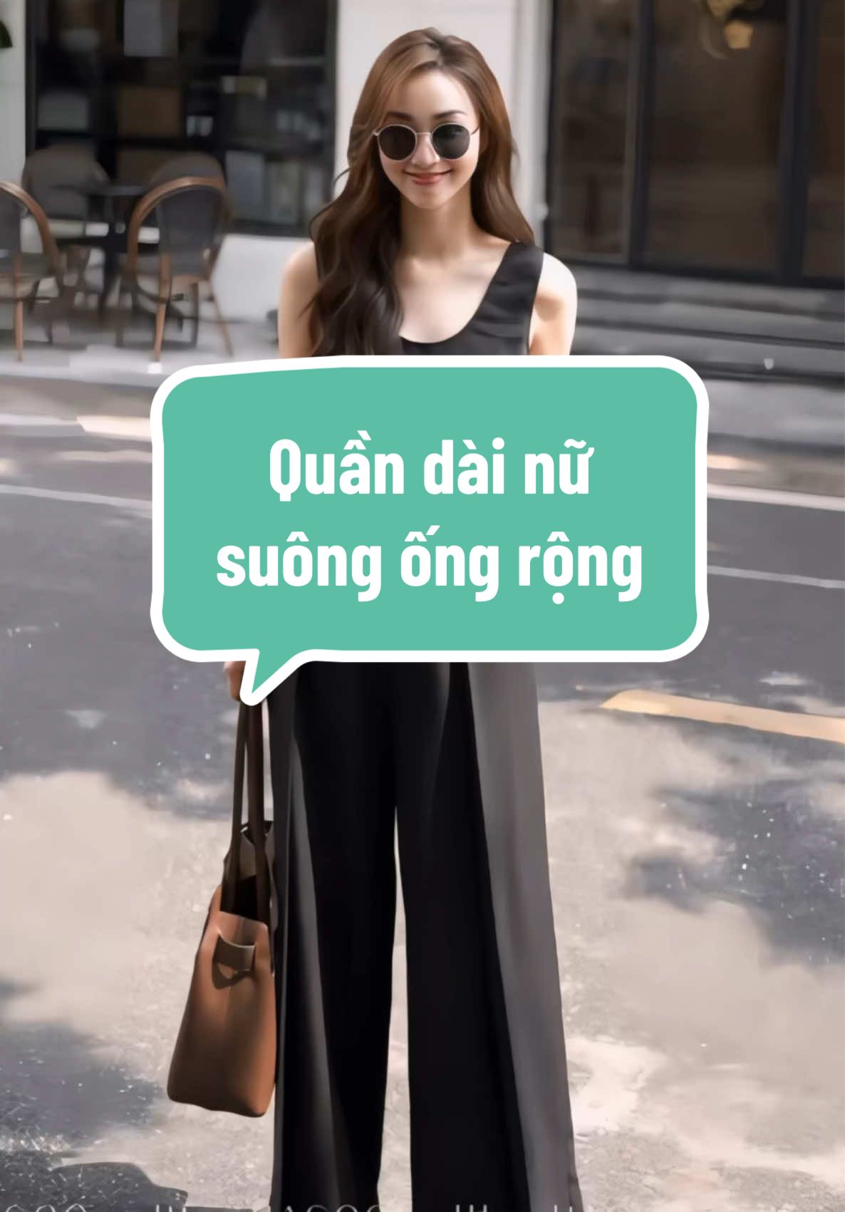 Quần dài nữ suông ống rộng xếp ly thẳng hagoo #thoitrangnu #quandainu #quanxeply #quancongso #Hagoo 