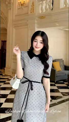 Đầm thiết kế cổ đức eo có dây tim dáng A #thoitrangnu #damthietke #damcoduc #fashionlylion #damdangA 