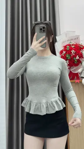 Áo Thun Nữ Ôm Body Viền Bèo #aothunnu #aothunombody #aokieu #thoitrangnu #xuhuong 
